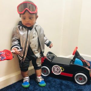 Leather zip up jacket